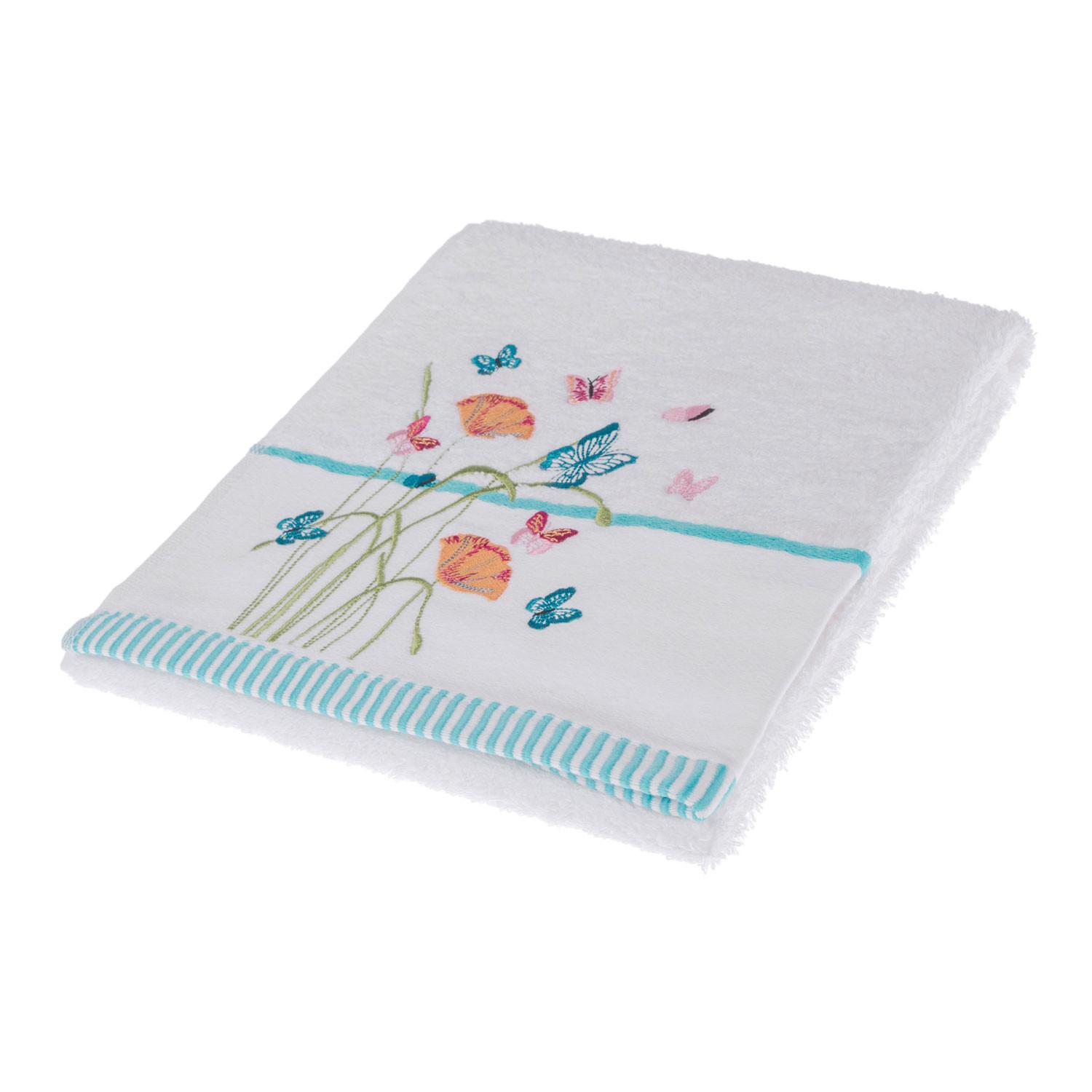 HANDTUCH Schmetterlinge weiß - Weiß, Textil (50/80cm) - Homescapes