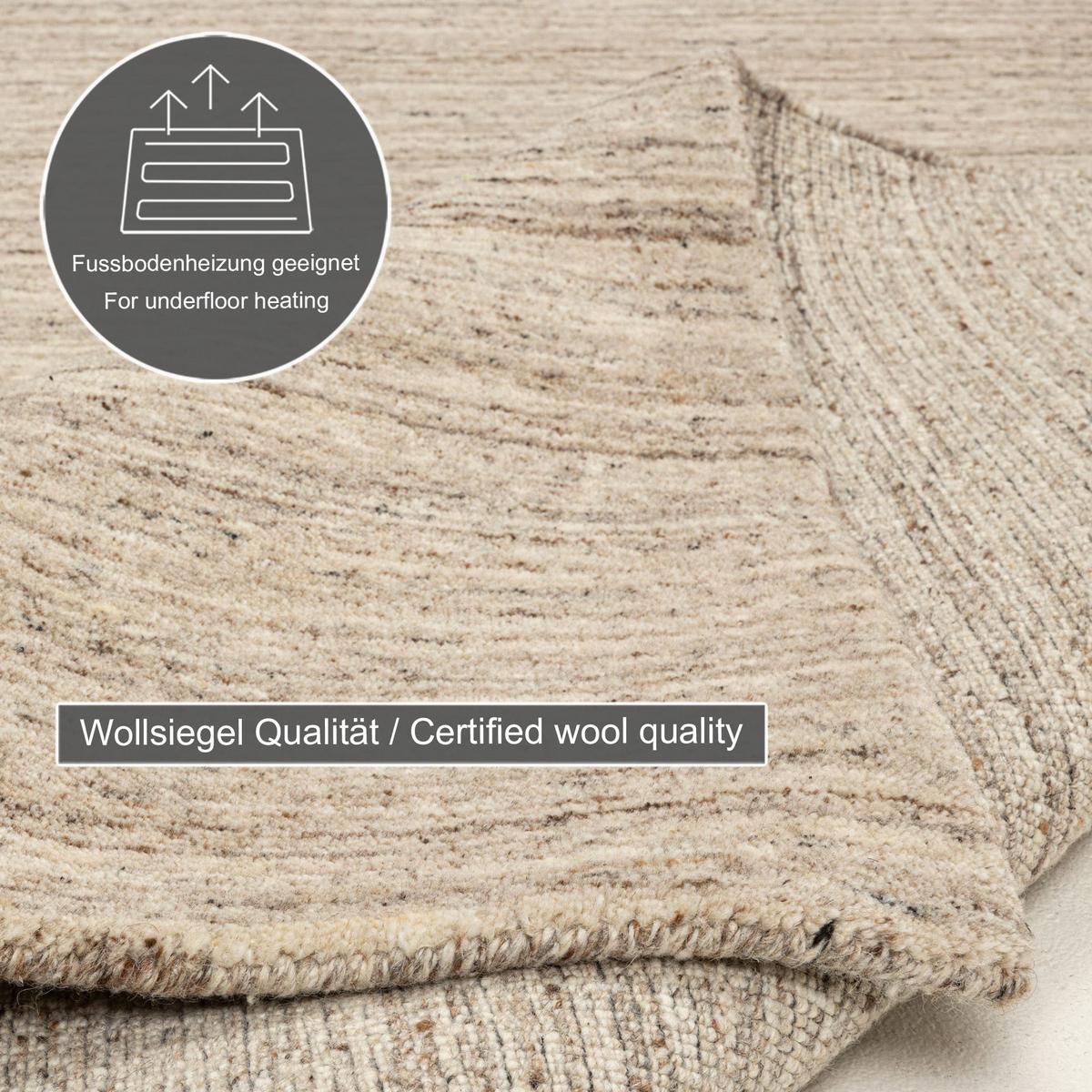 HANDWEBTEPPICH Pure 250x350 cm - Beige, Textil (250/350cm) - THEKO