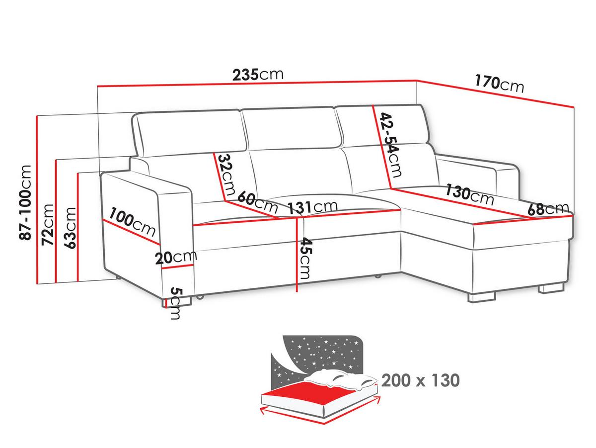 ECKSCHLAFSOFA Pedro 2rLC - Silberfarben/Grün, Holz/Kunststoff (235/170cm) - MIRJAN24