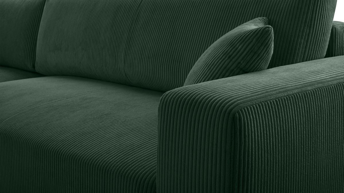 WOHNLANDSCHAFT Catea Grün 364/145/85 cm mit Schlaffunktion - Schwarz/Grün, Kunststoff/Textil (364/84/145cm) - AX Living