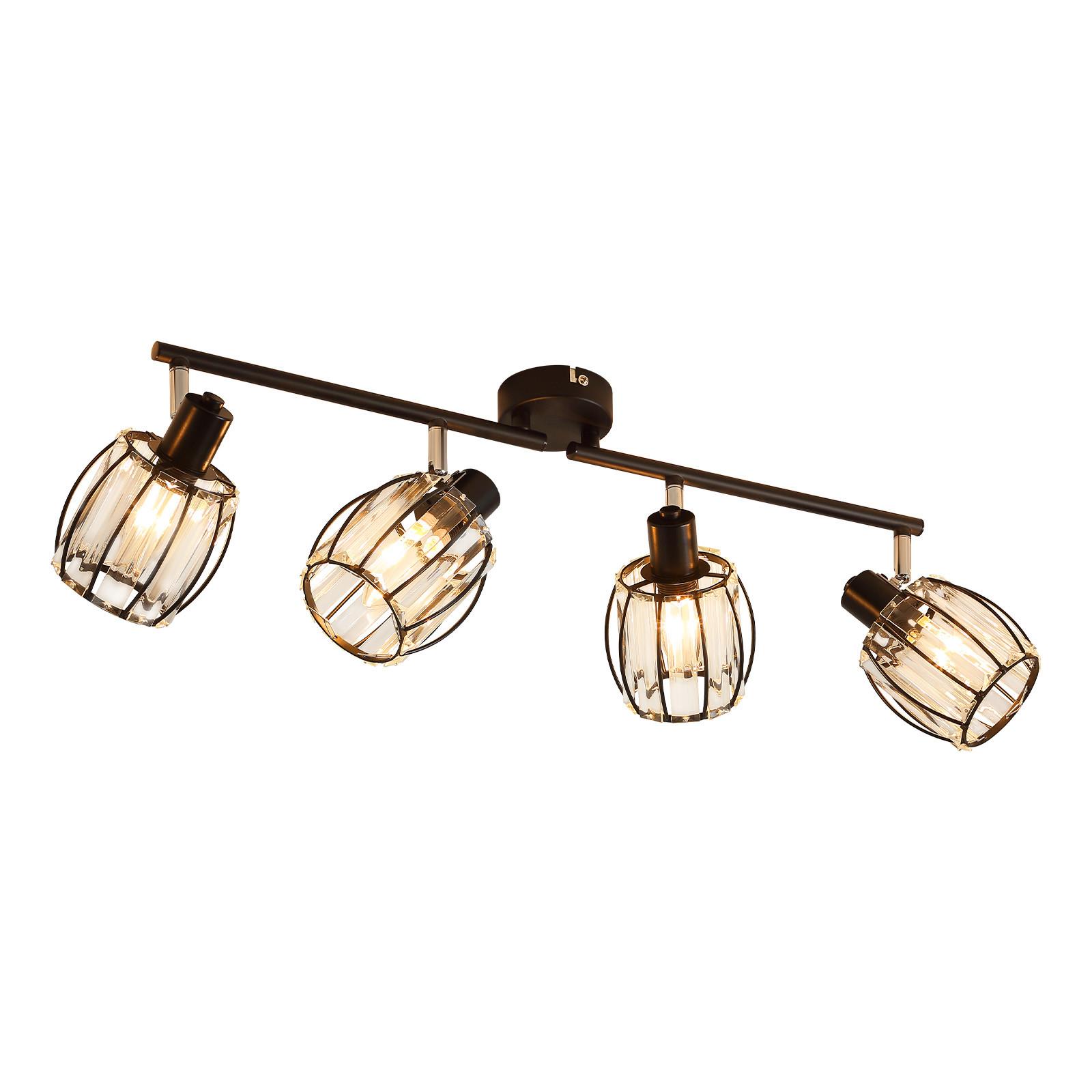 DECKENSTRAHLER Lumhard 16/21/60 cm - Schwarz, Glas (60/16/21cm) - ZMH