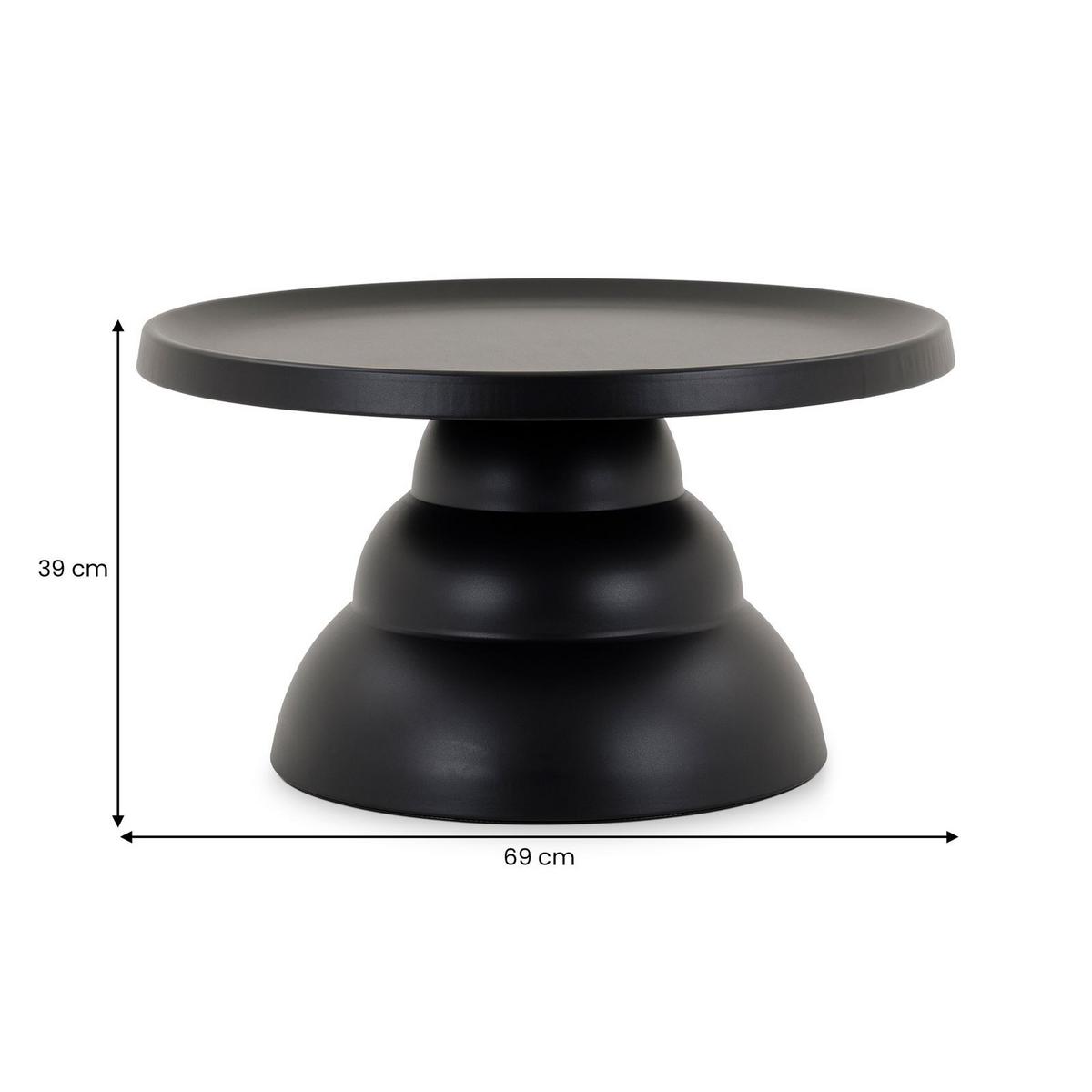 COUCHTISCH LORIS schwarz - Schwarz, Metall (70/70/39cm) - IDIMEX
