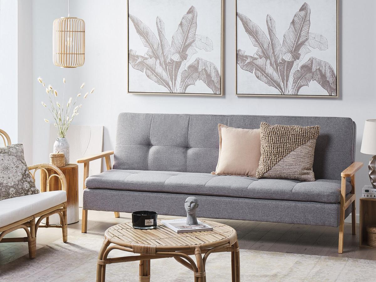 SCHLAFSOFA Polsterbezug Hellgrau Tjorn - Hellgrau, Textil (204/84/67cm) - Beliani