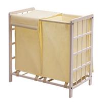 WÄSCHESAMMLER Weiß, Beige - Beige/Weiß, Holz (60/60/33cm) - MCW