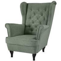 CHESTERFIELD-SESSEL Falco grün mit Wenge Holzbeinen - Waldgrün, Holz/Textil (82/102/92cm) - Beautysofa