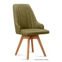 ESSZIMMERSTUHL drehbar (2er-Set) Dotti 52x91x60 Eiche geölt/Olivgrün - Eichefarben/Olivgrün, Kunststoff (60/91/52cm) - 58aufmkessel