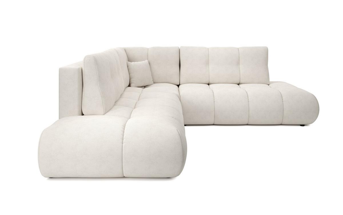 ECKSOFA DUCA II R-S Grau Chenille mit Schlaffunktion - Creme, Holz (266.5/266.5cm) - MASSENO
