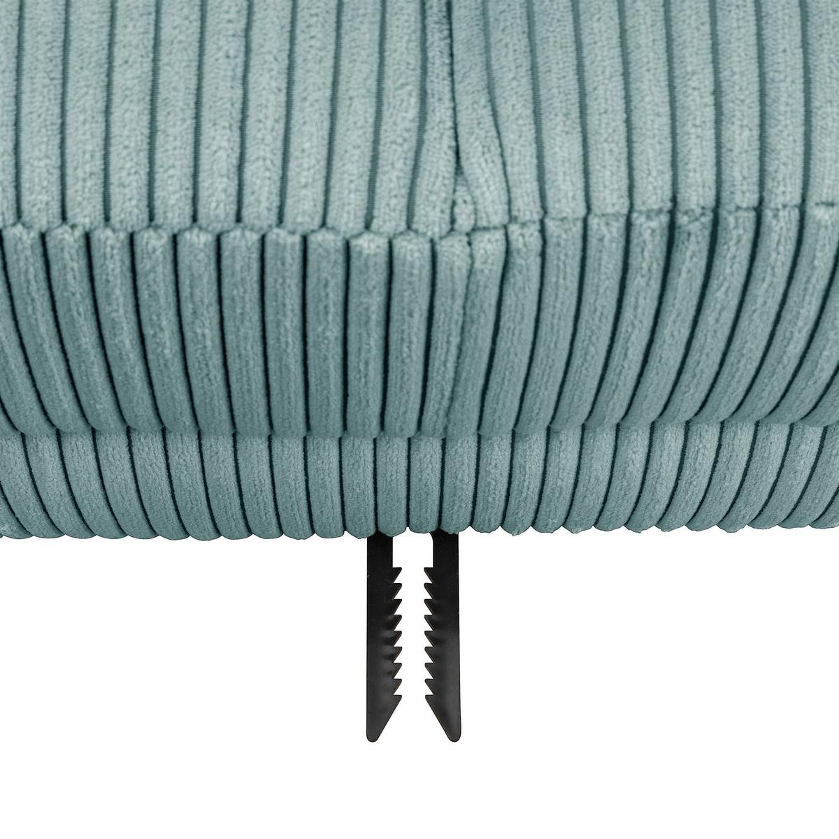 FUNKTIONSSOFA mit Hocker Kattie Cordstoff eisblau - Pastellblau, Kunststoff (144/230cm) - 58aufmkessel
