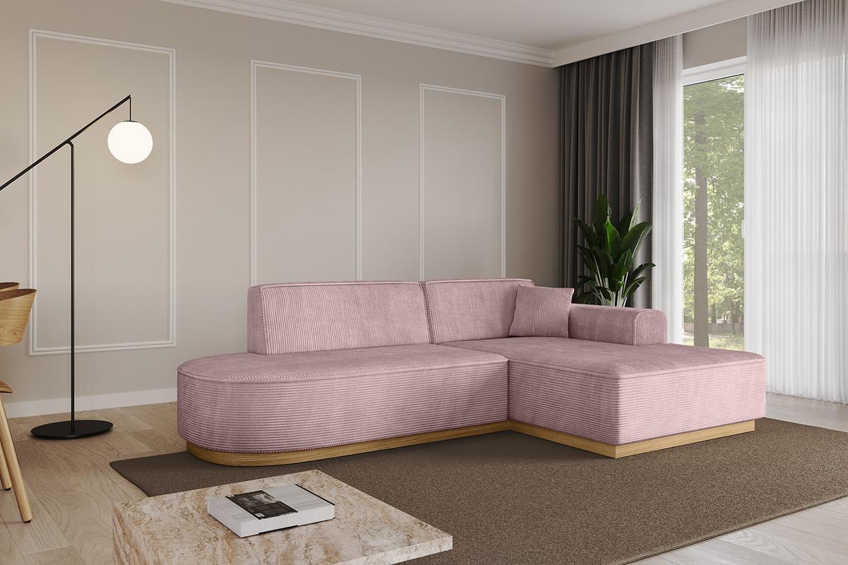 ECKSOFA Ottomane Rechts IREA-L1-v2 - 232x165x80 cm Rosa - Rosa, Holzwerkstoff/Textil (232/165cm) - ALTDECOR
