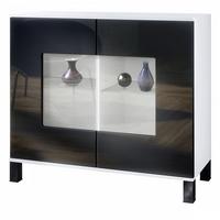 KOMMODE Grömitz Schwarz Hochglanz - Schwarz Hochglanz, Holzwerkstoff (92.5/84.5/35cm) - Vladon