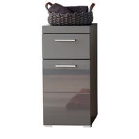 BADSCHRANK grau Hochglanz 37 x 79 cm, Badezimmer Kommode modern - Grau, Holzwerkstoff/Kunststoff (37/79/31cm) - Top.Furn
