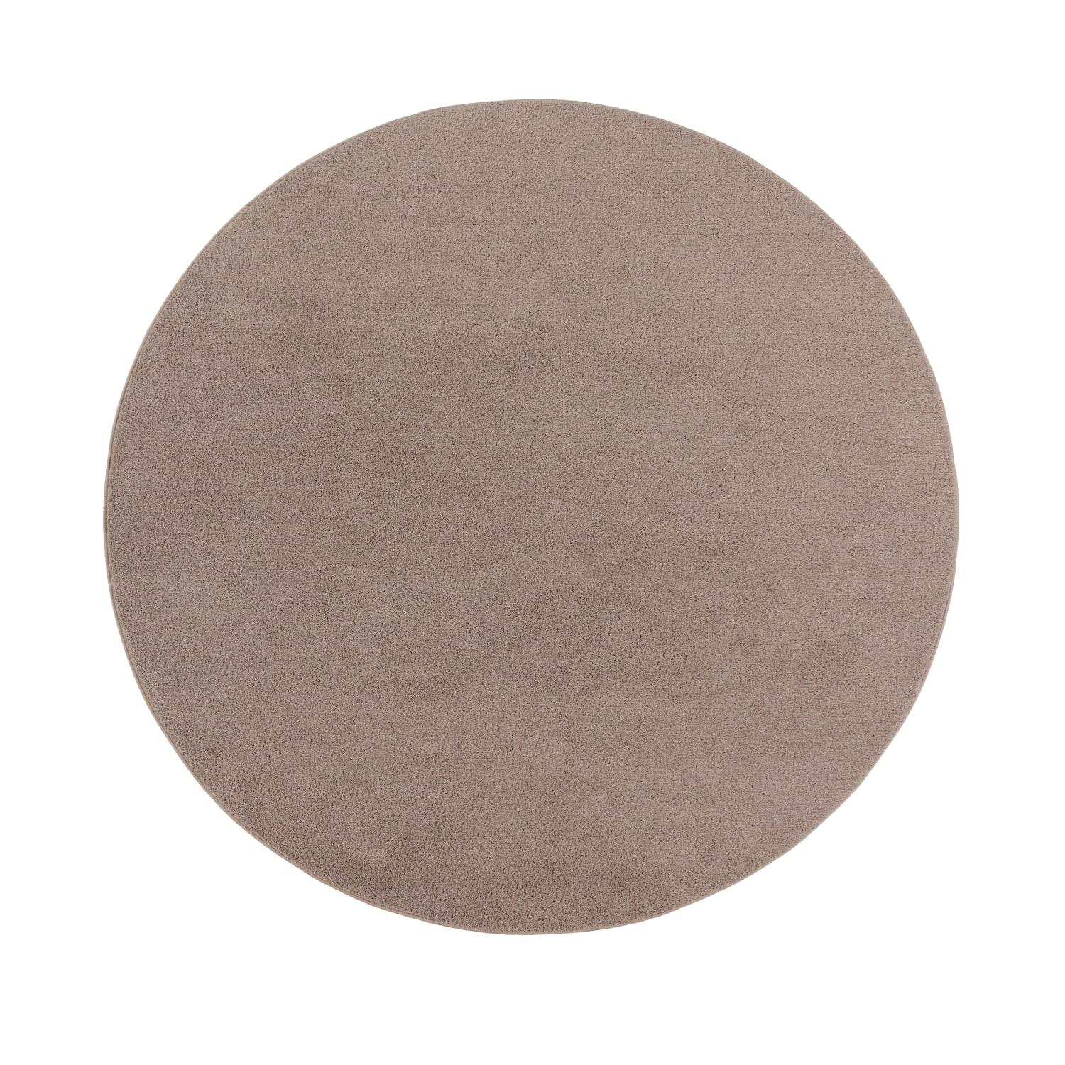 KURZFLORTEPPICH, einfarbig, Taupe, Ø 200 cm - Braun, Textil (200/200cm) - KADIMA DESIGN