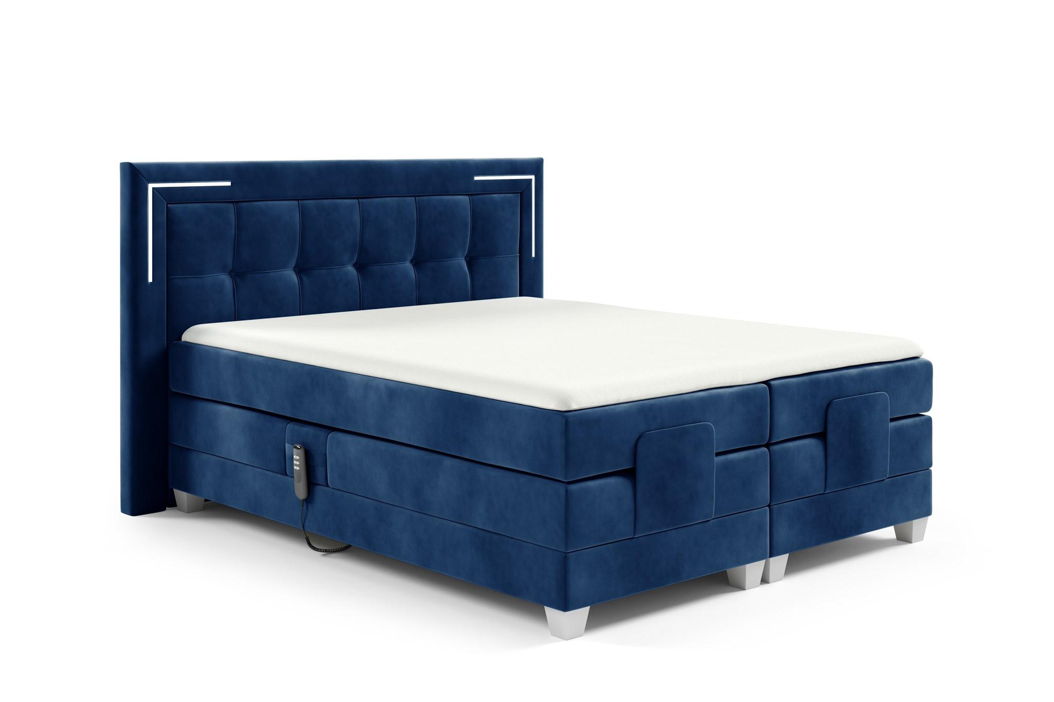 BOXSPRINGBETT Bett Elektrisch Dores - Blau, Holzwerkstoff/Textil (160/200cm) - Fun Möbel