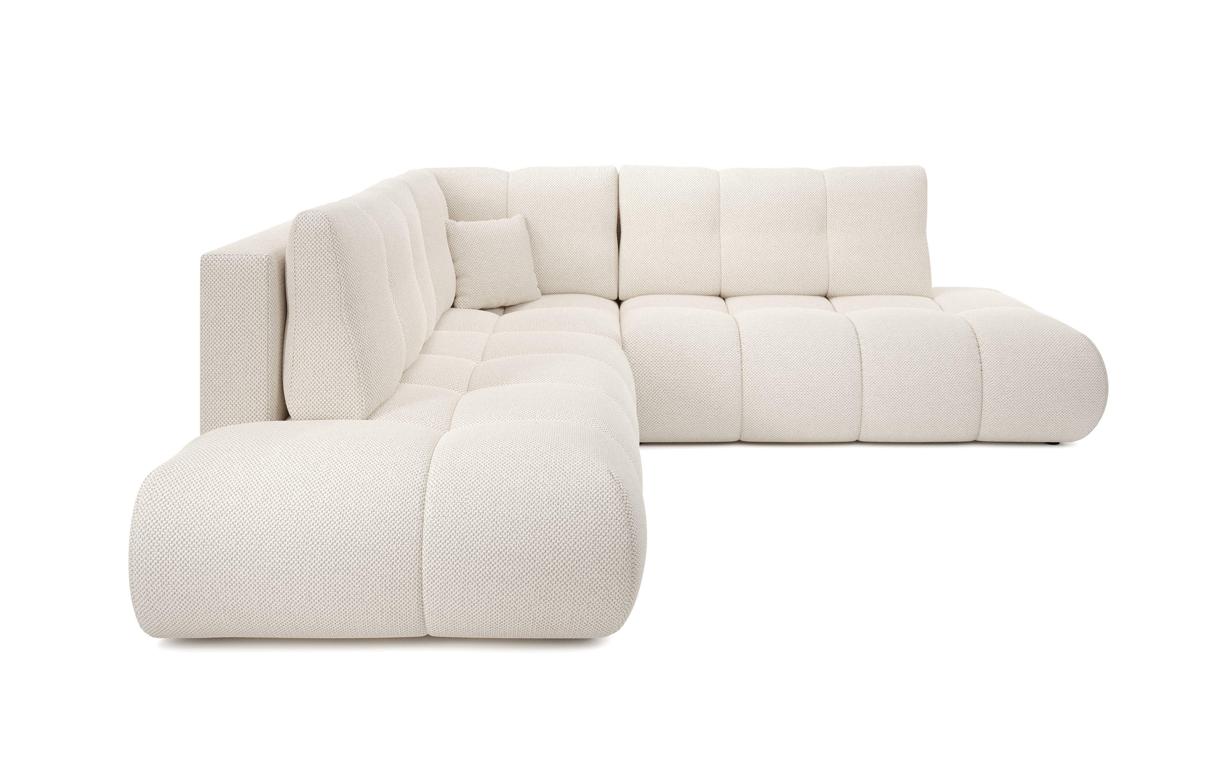 ECKSOFA DUCA II L-S Beige Jersey mit Schlaffunktion - Beige, Holz (266.5/266.5cm) - MASSENO