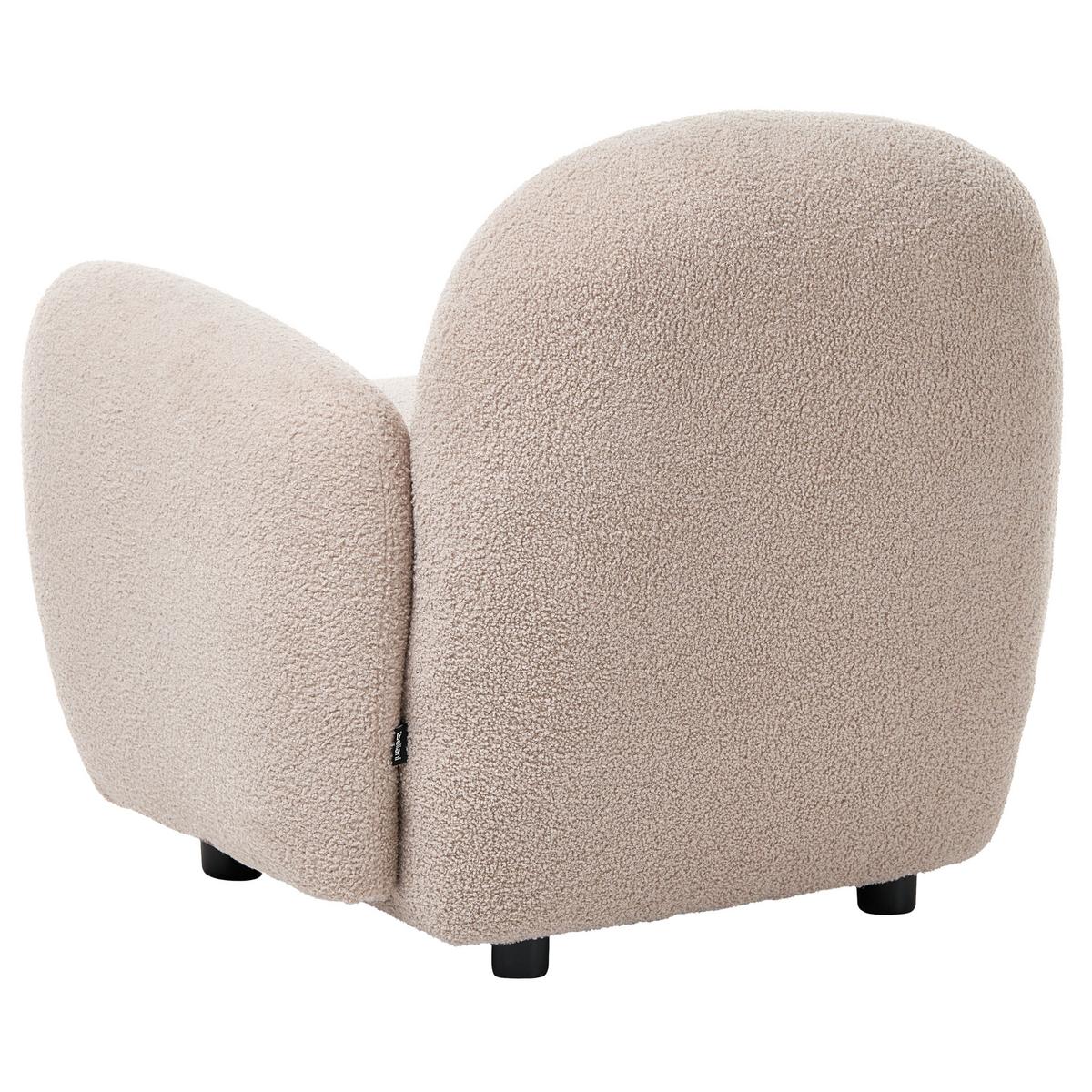 SESSEL Bouclé Beige Jule - Beige/Schwarz, Kunststoff/Textil (89/77/82cm) - Beliani