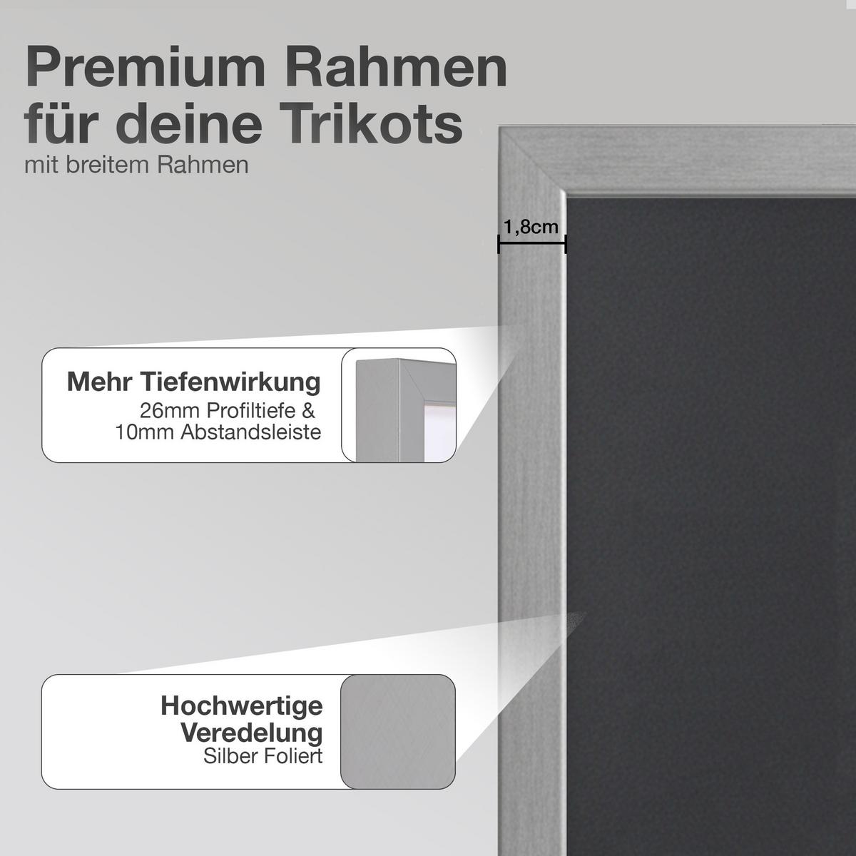 TRIKOTRAHMEN 60/80 mit schwarzem Hintergrund - Silberfarben, Holz (60/80cm) - K-Möbel