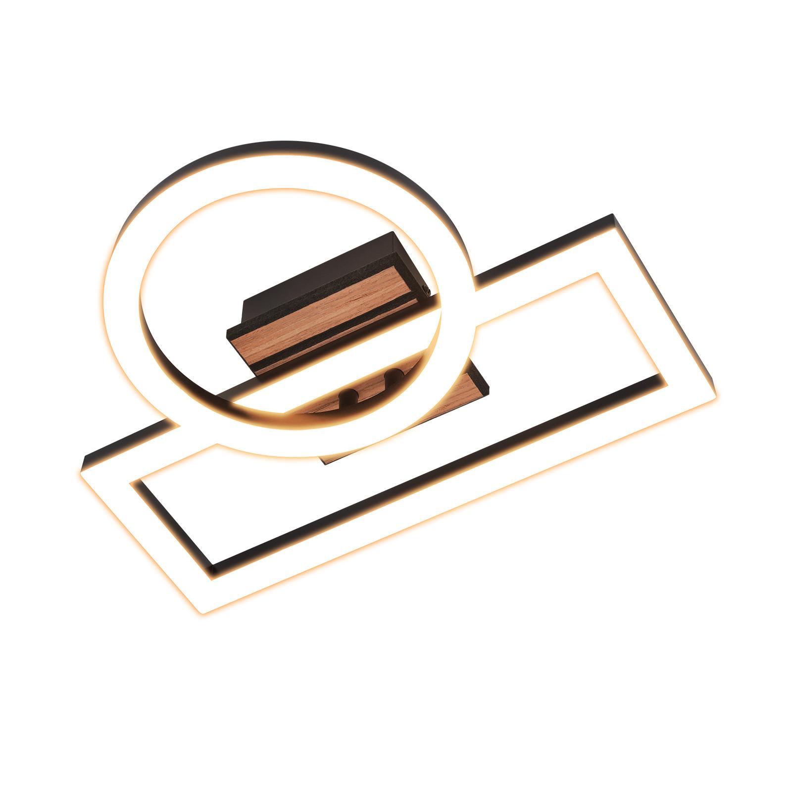 LED DECKENLEUCHTE Ixith 34.5/28/8 cm - Schwarz, Kunststoff/Metall (34.5/28/8cm) - ZMH