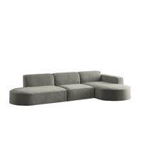 ECKSOFA Palma In Noel - Grau, Holzwerkstoff/Textil (296/165cm) - Fun Möbel