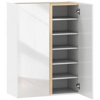 SCHUHSCHRANK mit 2 Hochglanz Türen Schuhregal mit 6 Verstellbaren Fächern, Weiß - Weiß Hochglanz/Weiß, Holzwerkstoff/Kunststoff (70/95/33.5cm) - HOMCOM
