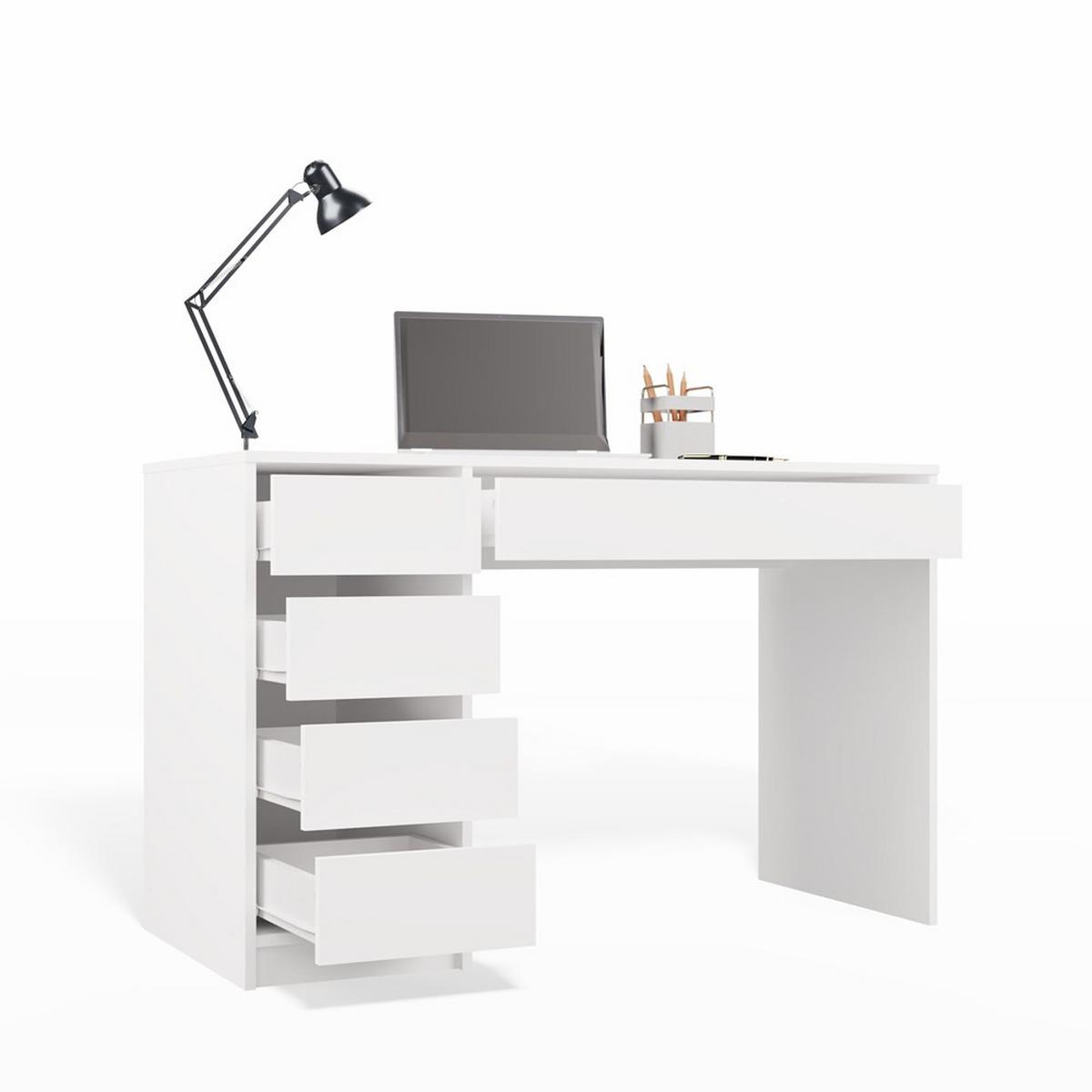 SCHREIBTISCH Weiß 120/77/55 - Weiß, Holzwerkstoff (90/50/77cm) - RAUMHIRSCH FURNITURE
