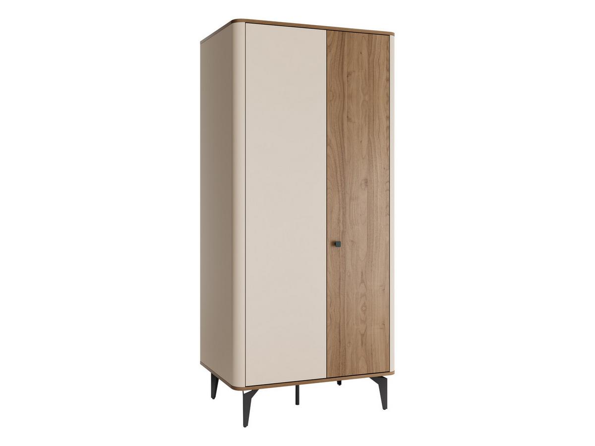 KLEIDERSCHRANK Aurena AU01 - Kaschmir/Nussbaumfarben, Holzwerkstoff/Metall (89/190/53cm) - MIRJAN24