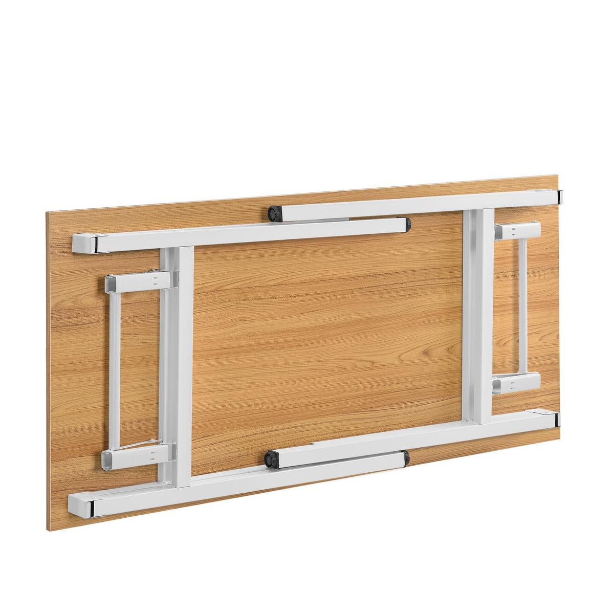 KLAPPTISCH - Buchefarben/Weiß, Holzwerkstoff/Metall (60/120/76.4cm) - [neu.haus]