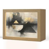 TISCHLEUCHTE Abstrakt - Schwarz - Farbe - Modern 20x15 cm - Birkefarben, Holzwerkstoff (8/20/15cm) - OnlyWow