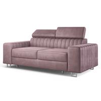 BETTSOFA SOLAN Lila Velours-Stoff mit Schlaffunktion - Lila, Holz/Textil (194/88/90cm) - MASSENO