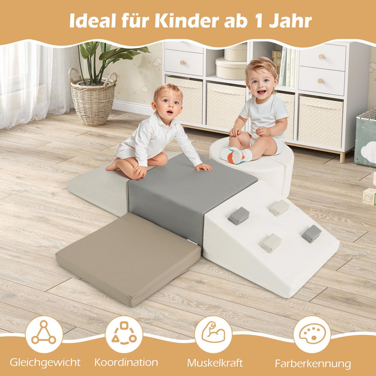 SOFTBAUSTEINE Weiß (6-teilig) - Weiß, Kunststoff (40/20/40cm) - COSTWAY