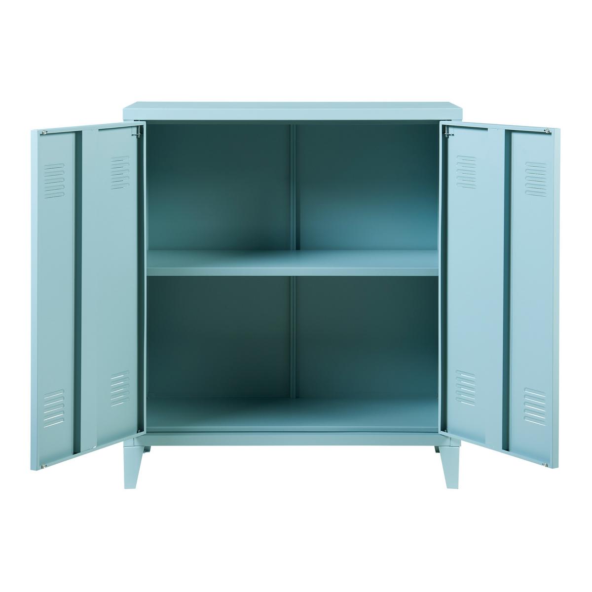 METALLSCHRANK Oripää - Blau, Metall (80/90/33cm) - [en.casa]