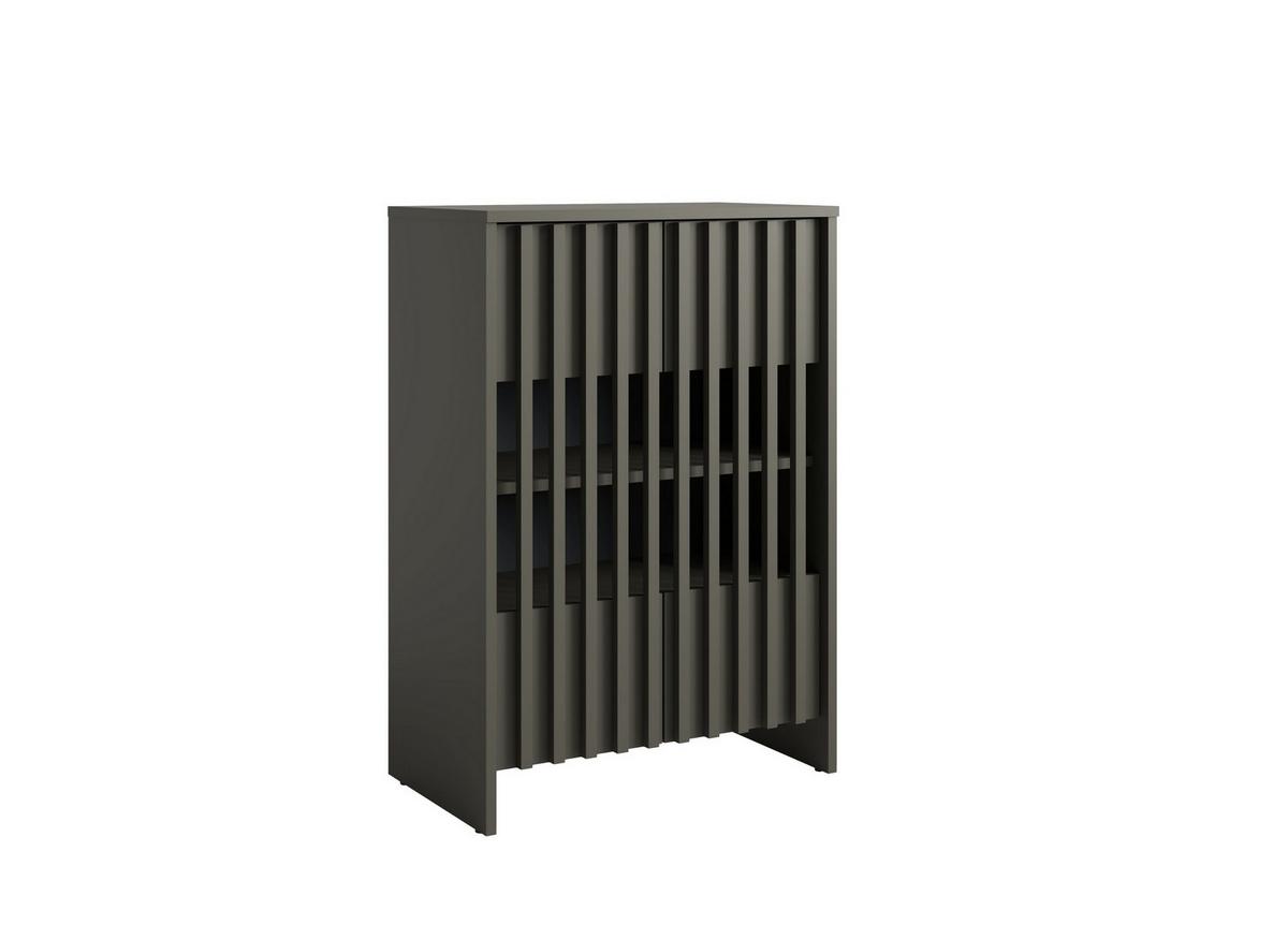 KOMMODE ZEPHYR 60/87/34cm mit Schubladen 2 Türen Graphitfarben - Graphitfarben, Holzwerkstoff (60/87/34cm) - MASSENO