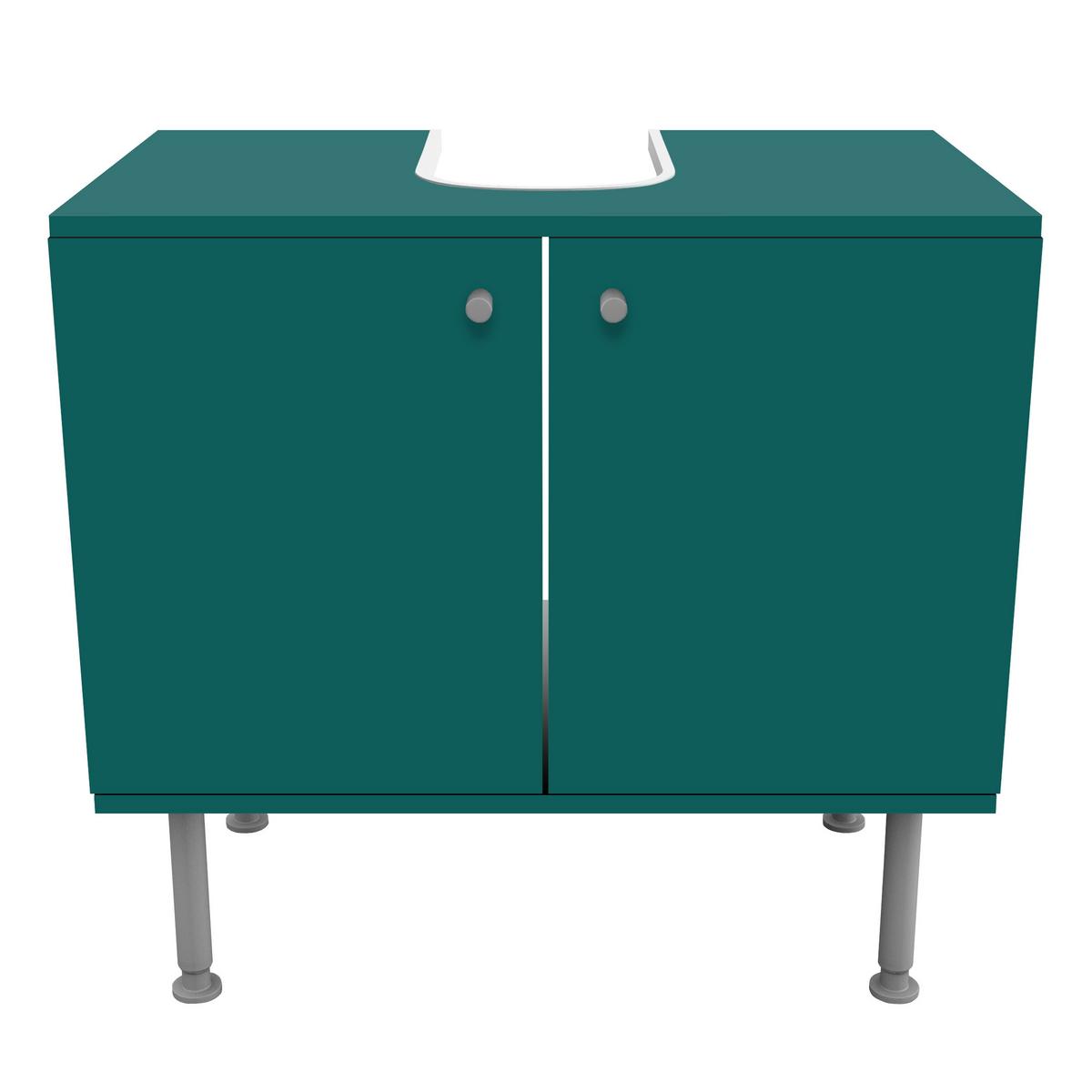 WASCHBECKENUNTERSCHRANK Piniengrün 60/55/35 cm - Grün, Holzwerkstoff (60/55/35cm) - Bilderwelten