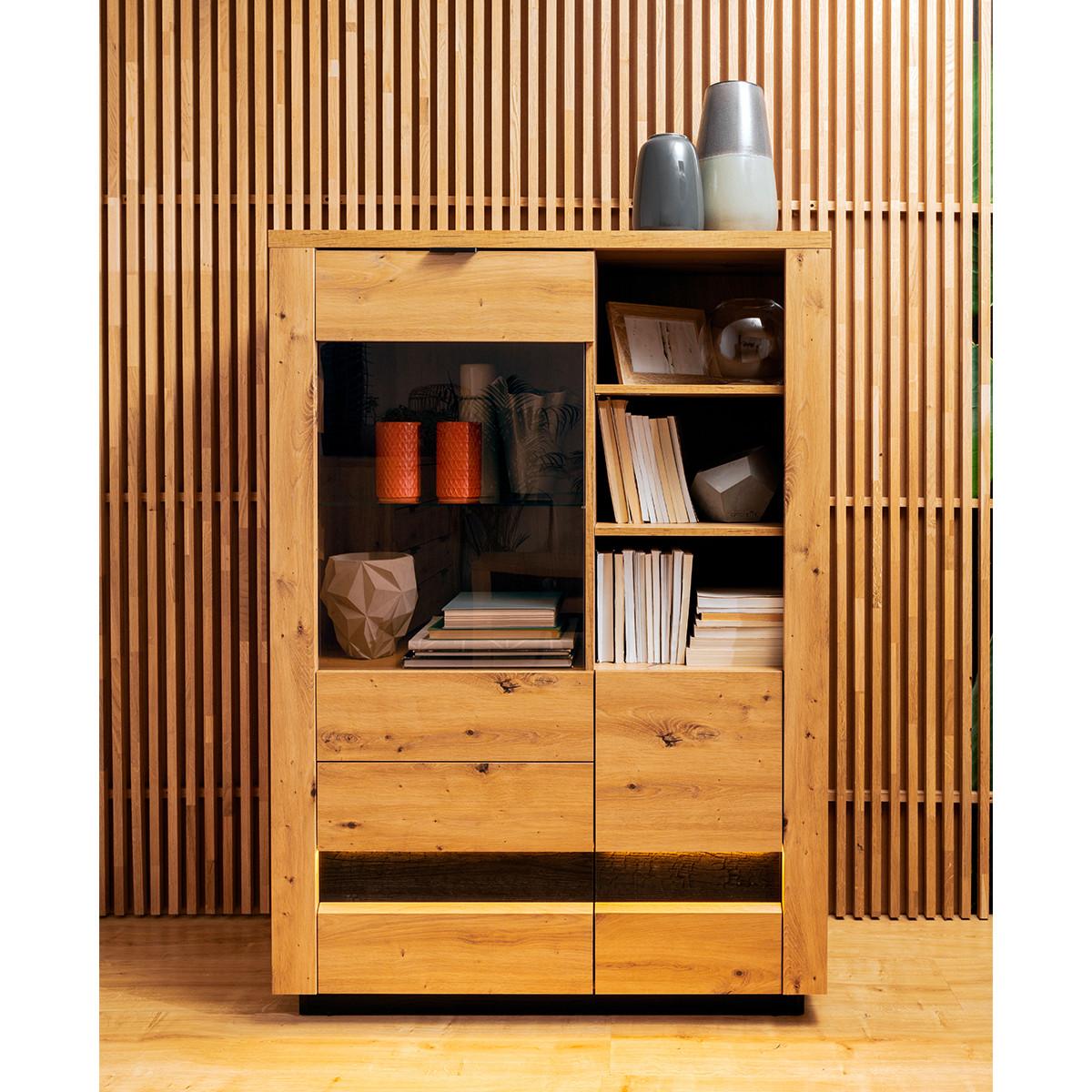 GESCHIRRSCHRANK Glenn Holz und Schwarz - Schwarz, Holzwerkstoff (100/143/42cm) - Petits-meubles