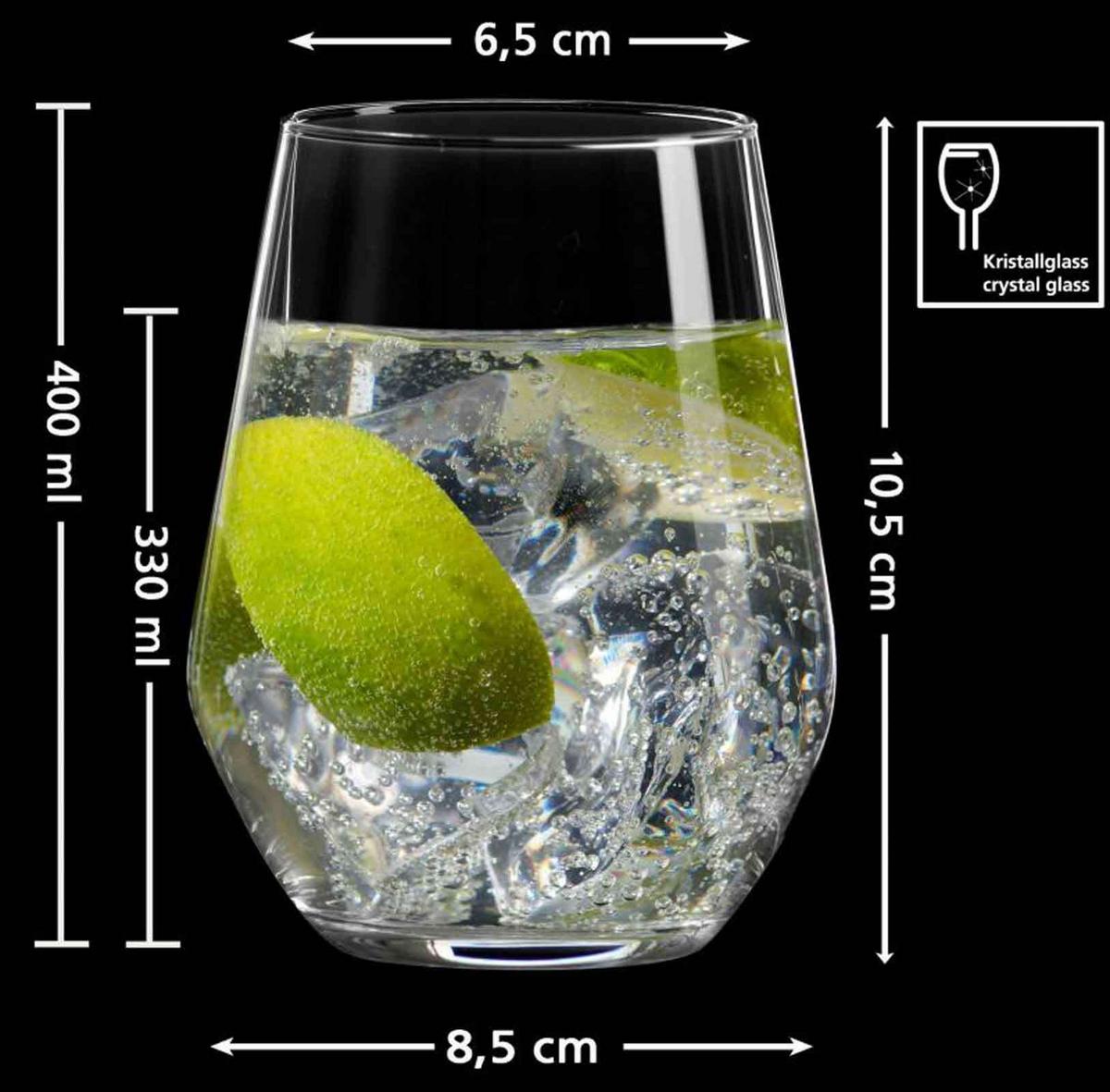 LONGDRINKGLÄSER Mambo transparent 400 ml 4er Set - Transparent, Glas (0.4L) - Ritzenhoff Breker