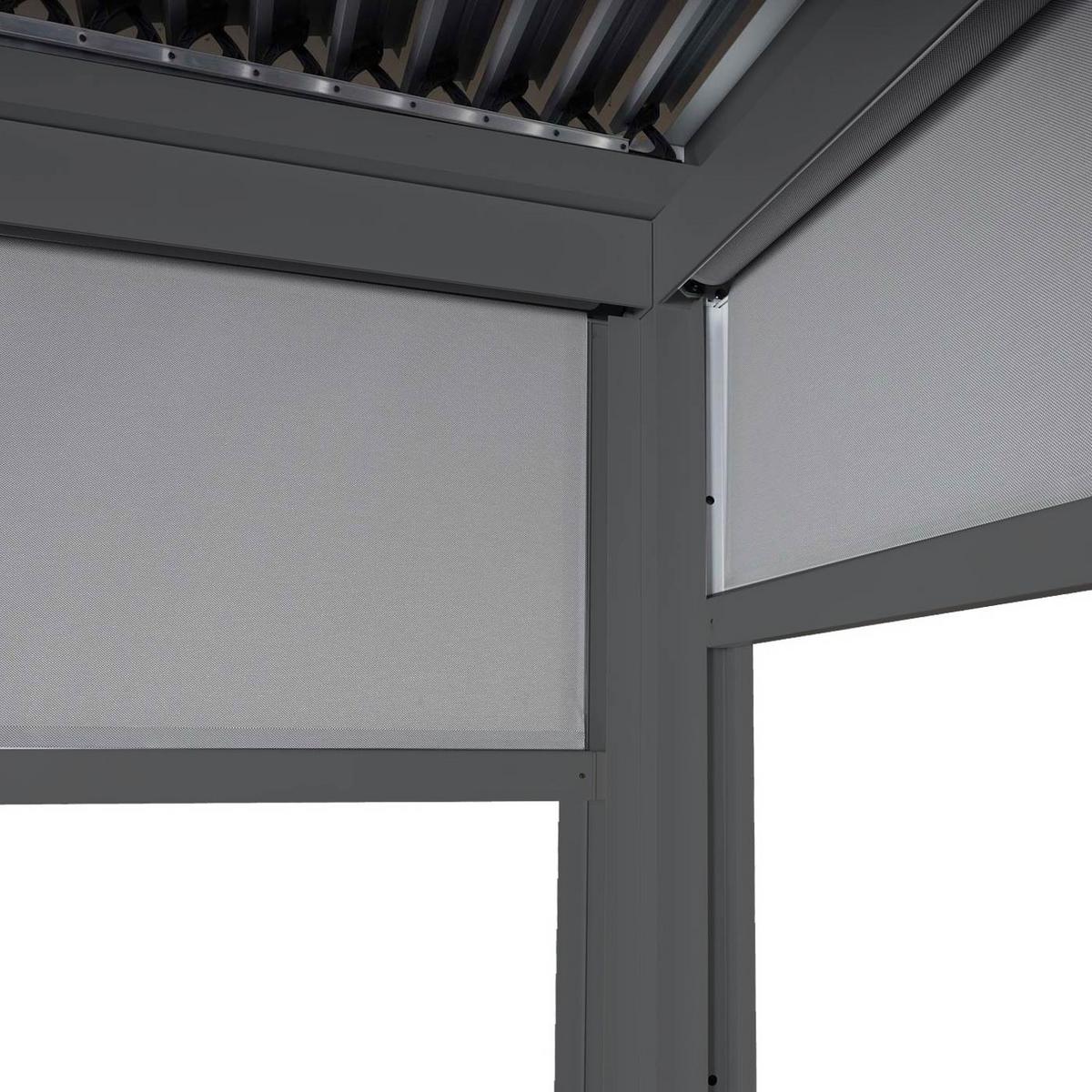 ALU PERGOLA MIT SEITENWAND Anthrazit - Anthrazit, Metall (590/224/306cm) - MCW