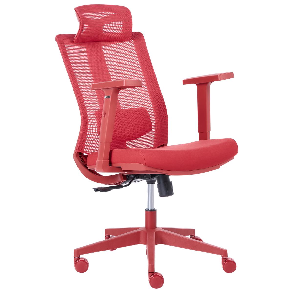 BÜROSTUHL Stoff Rot Enso - Rot, Textil (66/123/66cm) - Beliani