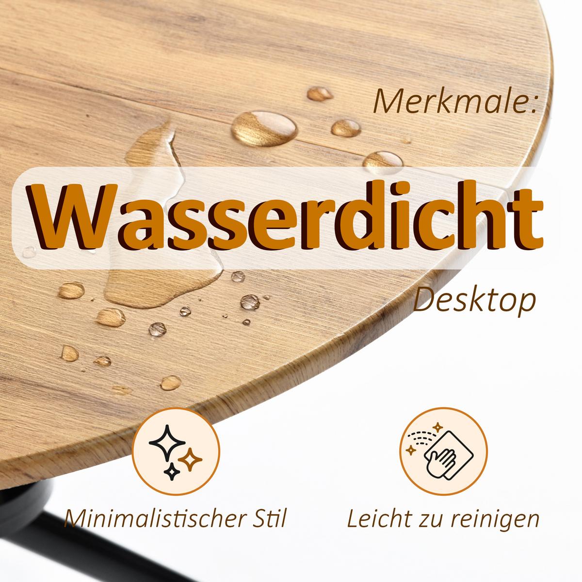 ESSZIMMER SET – 1 Tisch + 2 Stühle – Holzoptik & Wildleder - Braun, Holzwerkstoff/Metall (80/75/80cm) - Urban Meuble