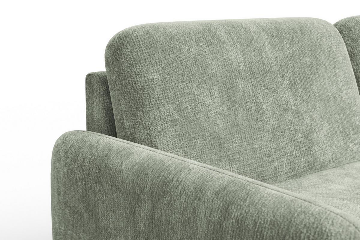 SOFA FEBE 3-Sitzer, hellgrüner Chenille-Stoff - Schwarz/Hellgrün, Holz/Textil (190/82/96cm) - Wozimo