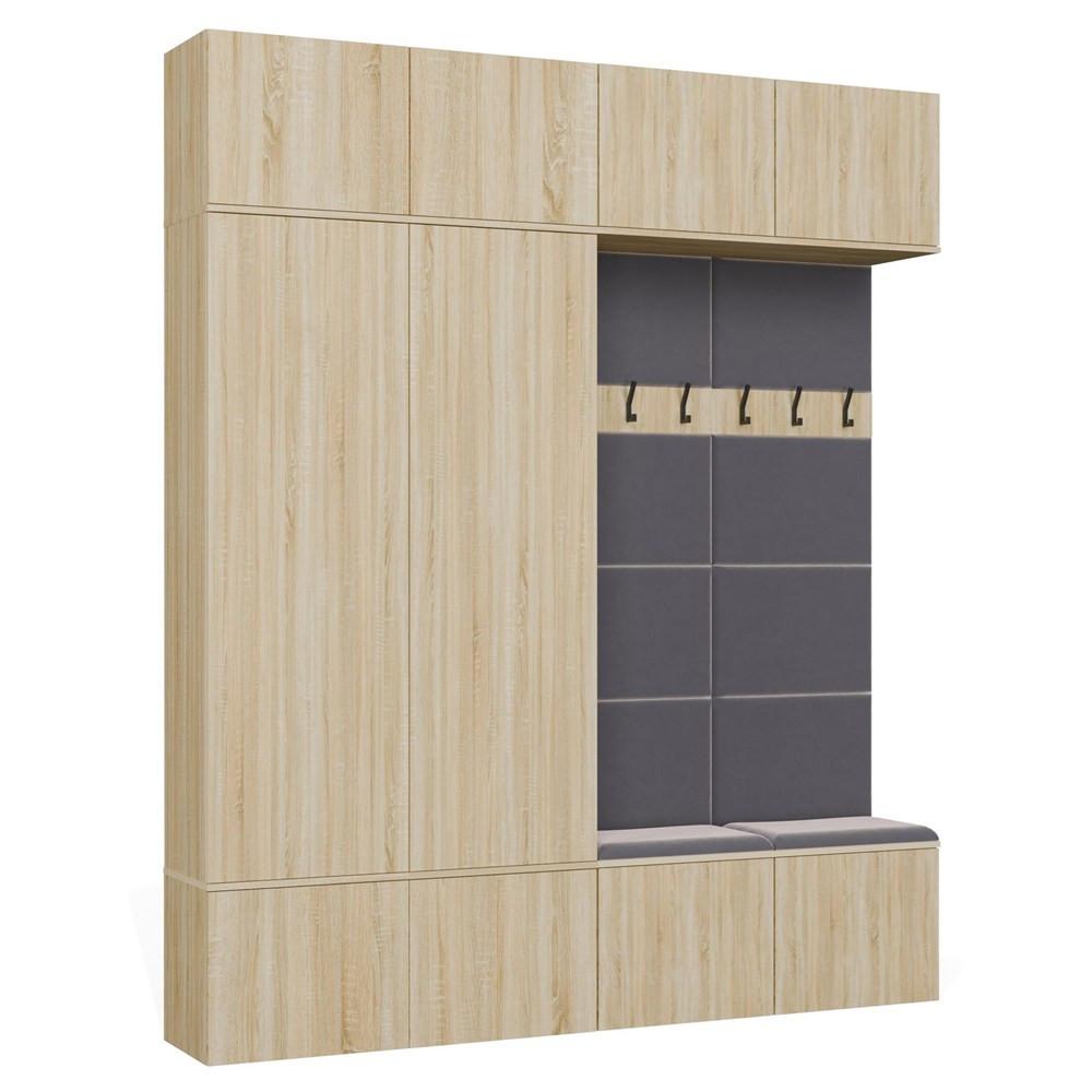 GARDEROBENSCHRANK modern, Schrank Set Kleiderschrank - Schuhschrank Sonoma Eiche 200/238/35 - Sonoma Eiche, Holzwerkstoff (200/238/35cm) - RAUMHIRSCH FURNITURE