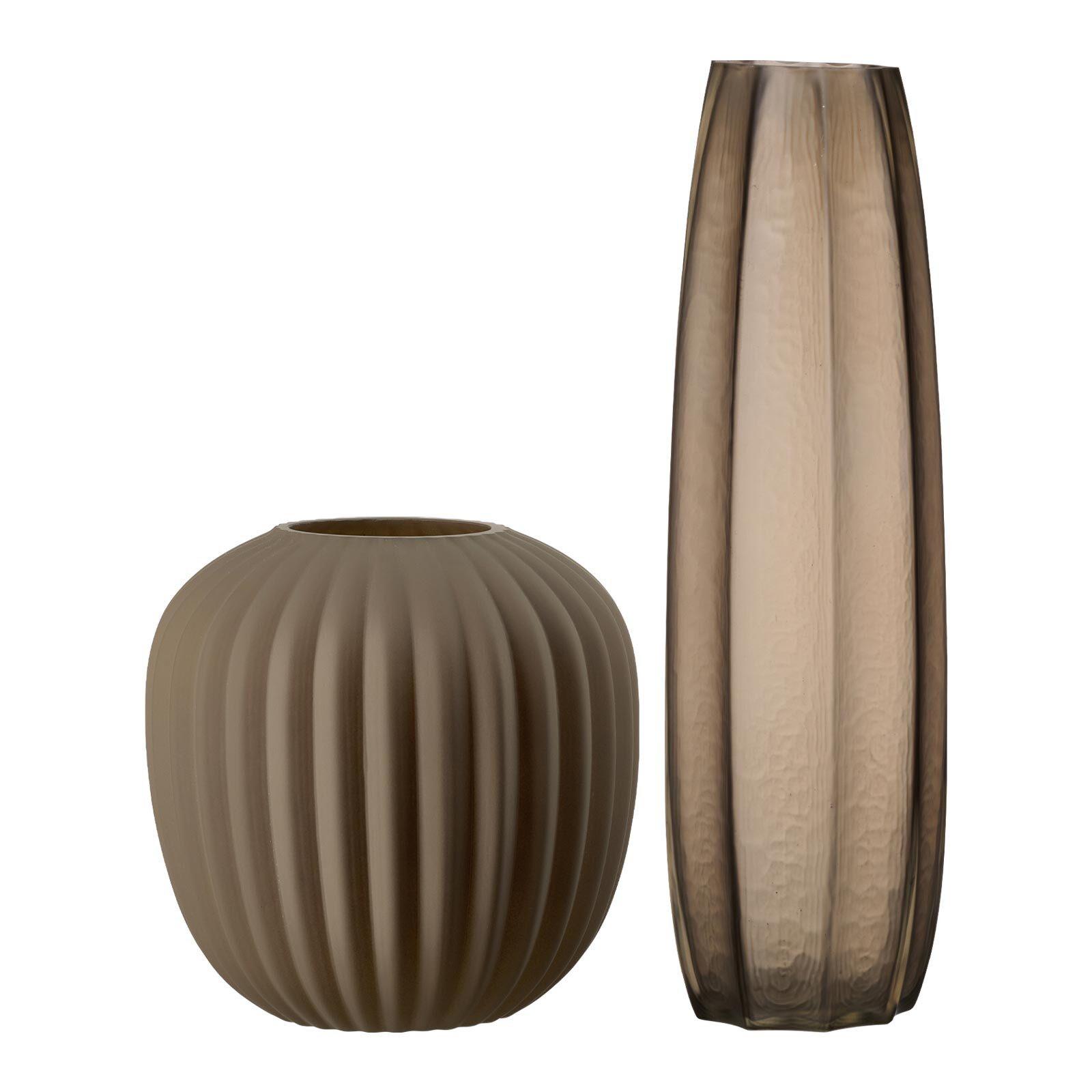 VASEN-SET Laura braun 2-tlg. - Braun, Glas (2cm) - Ritzenhoff Breker
