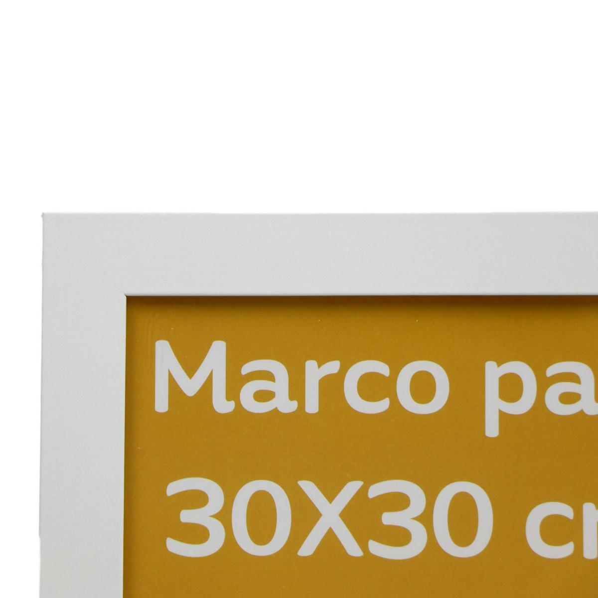 RAHMEN Set mit 4 aus MDF und Acrylglas Schutz und Aussteller für Fotografien, Bilder, Poster, Gemälde, Dekoration für Haus Farbe Weiß 30x30 cm - Weiß, Holz (30/3cm) - Nacnic