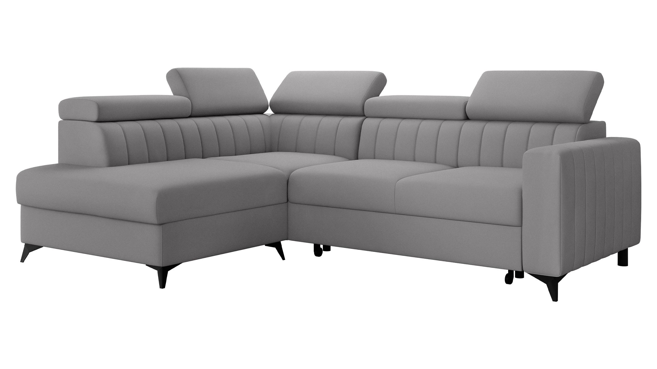 ECKSOFA Milano 2RRLXP, Seite: Links LXP+R+2R - Hellgrau, Holz/Textil (249/195cm) - MIRJAN24