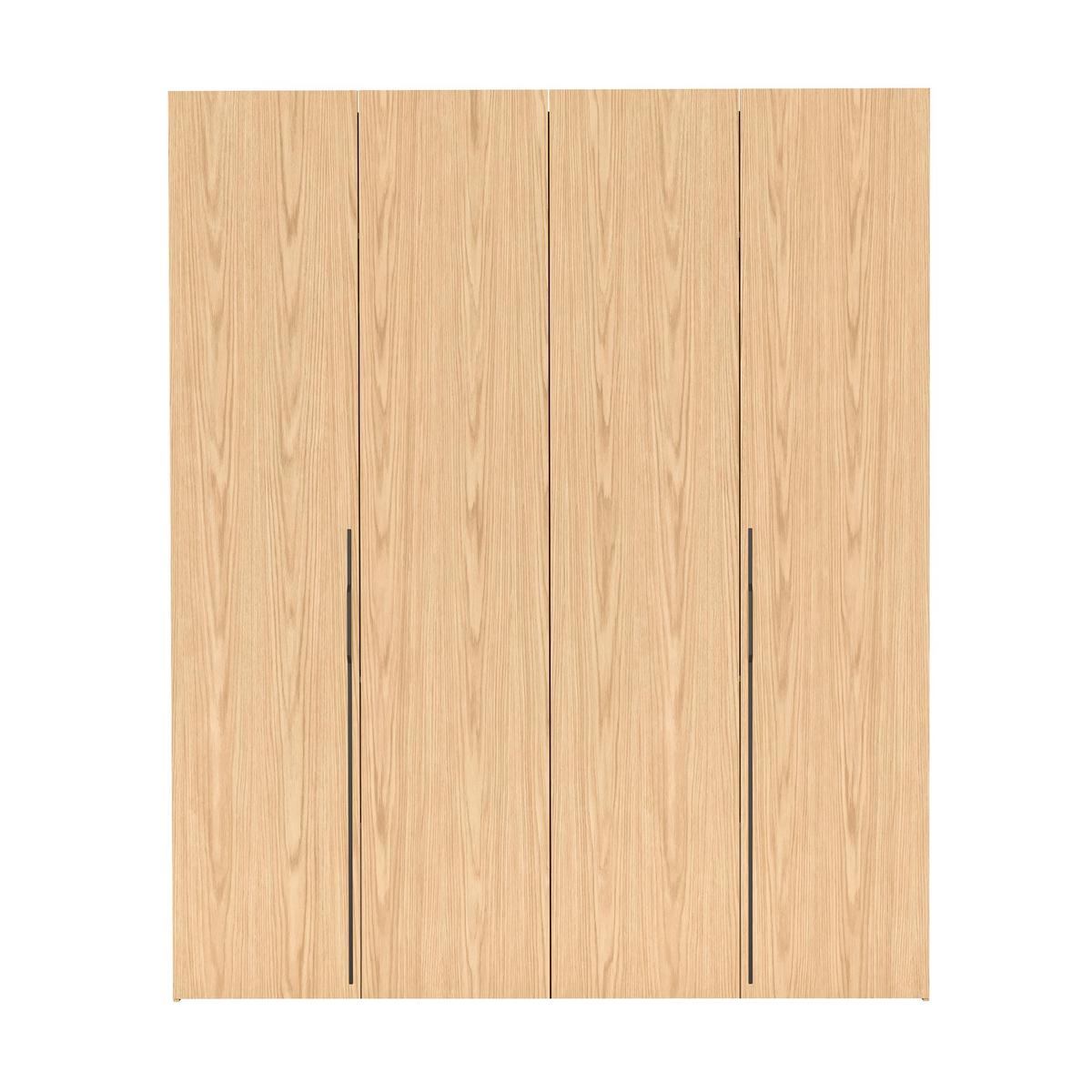 FALTTÜRENSCHRANK Omodeo 200 cm breit in Bookmatch-Eiche – mit WingLine-Falttüren - Eichefarben, Holzwerkstoff (200/240/58cm) - AX Living