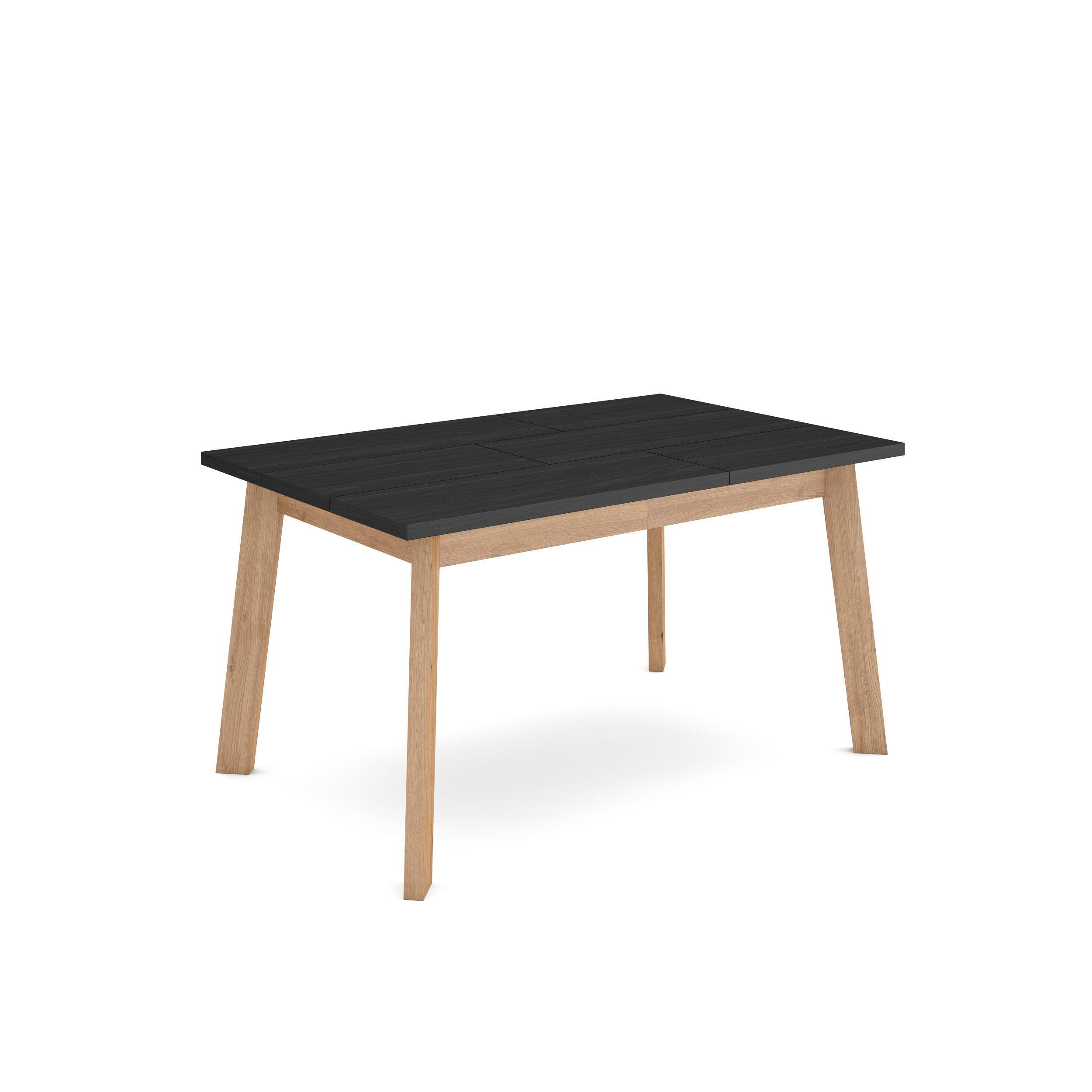ESSTISCH für 6 Gäste, eiche, schwarz, 140/90/75cm - Eichefarben/Schwarz, Holzwerkstoff (90/140/75cm) - Skraut Home