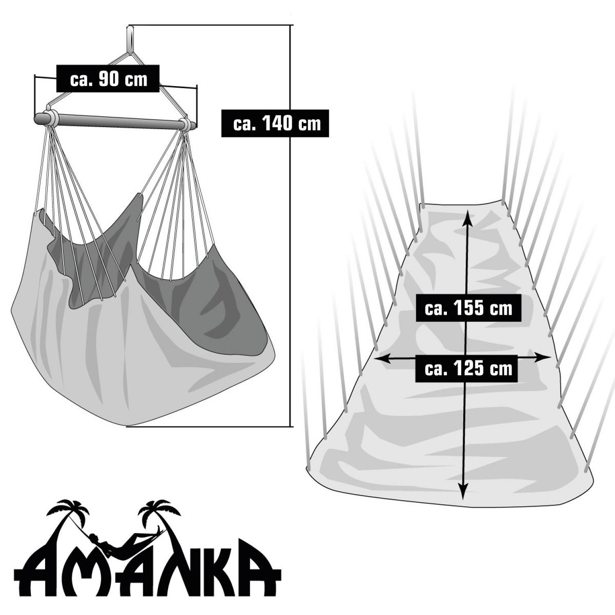 XL-HÄNGESESSEL inkl. Gestell bis 150kg, 210cm, Petrol - Blau, Metall (110/210/125cm) - Amanka