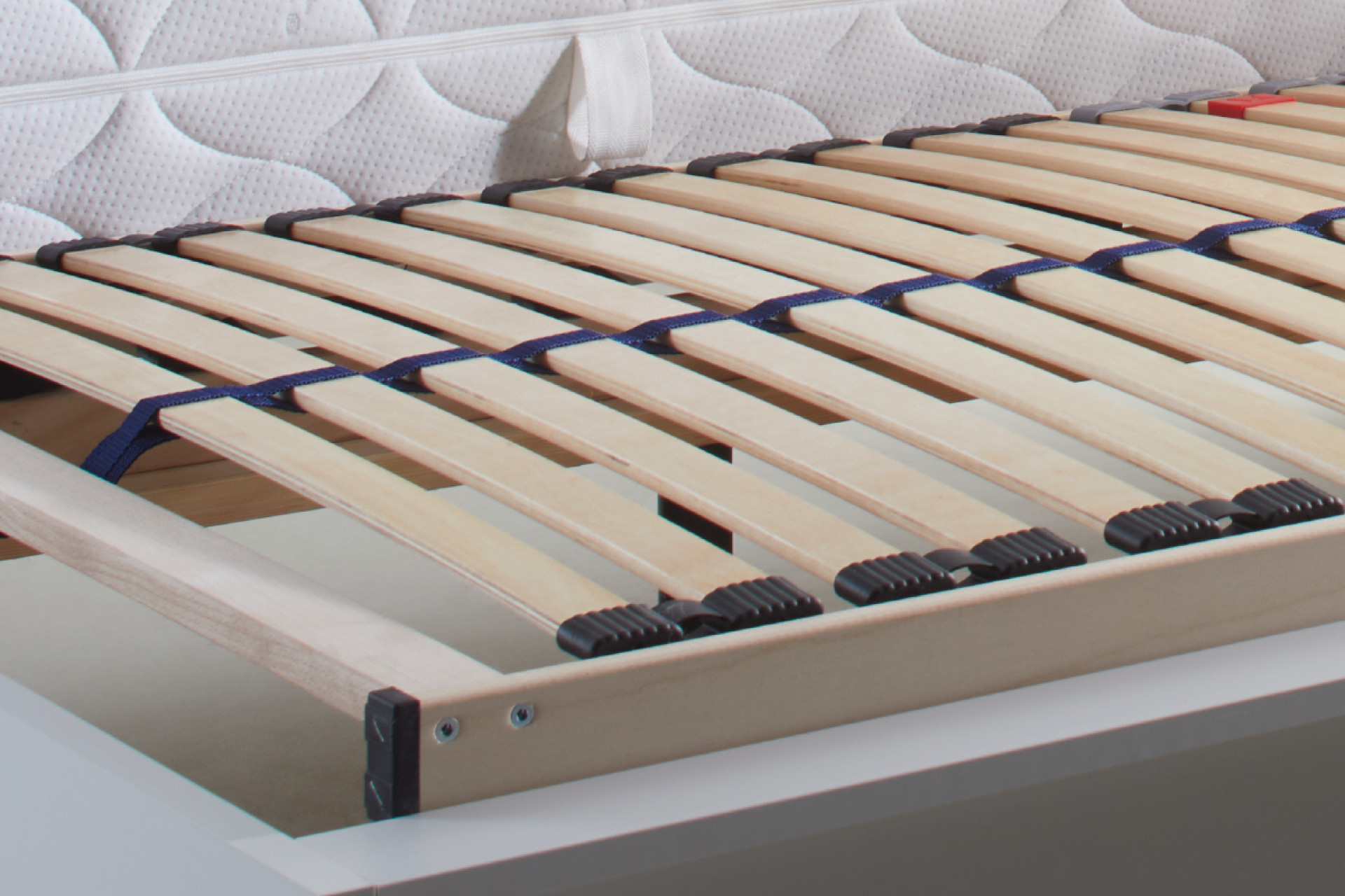 Lattenrost nicht verstellbar Rahmen aus Birkenholz 28 Leisten 14 Duokappen Mittelgurt 