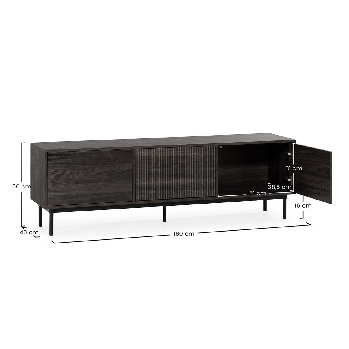 TV-ELEMENT Florida 3 türen Walnuss-Optik - Walnussfarben, Holzwerkstoff (160/50/40cm) - VS Venta-stock