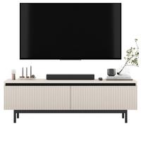 TV-SCHRANK Selene Kaschmir Matt mit Metallrahmen 140 cm - Kaschmir/Schwarz, Holzwerkstoff (140/44/35cm) - Meble Lindner