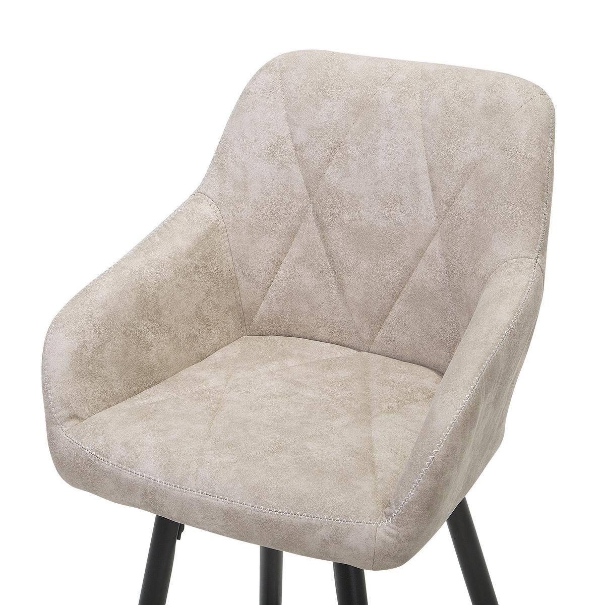 BARSTUHL 2er-Set Polsterbezug Beige Darien - Beige, Textil/Metall (44/104/41cm) - Beliani