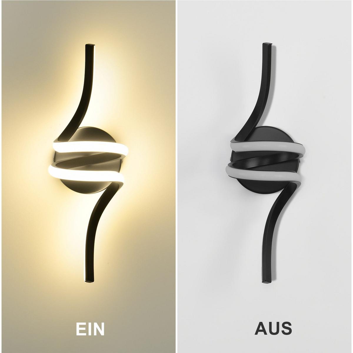 LED - WANDLEUCHTE Tauvaris 12.5/16.5/40.5 cm - Schwarz, Metall (12.5/16.5/40.5cm) - ZMH